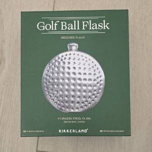 NWT/NIB Kikkerland Stainless Steel Silver Golf Ball Flask Set